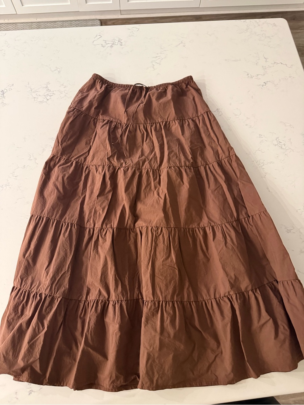 Zara Chocolate Brown Tiered Maxi Skirt 4391/443